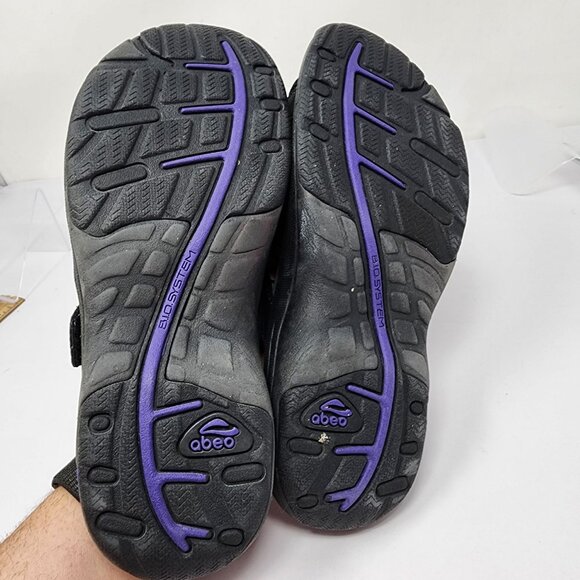 Abeo GARGONA Sandals Women 7 Black Leather BIO System Orthotic Comfort Shoes - Picture 8 of 8